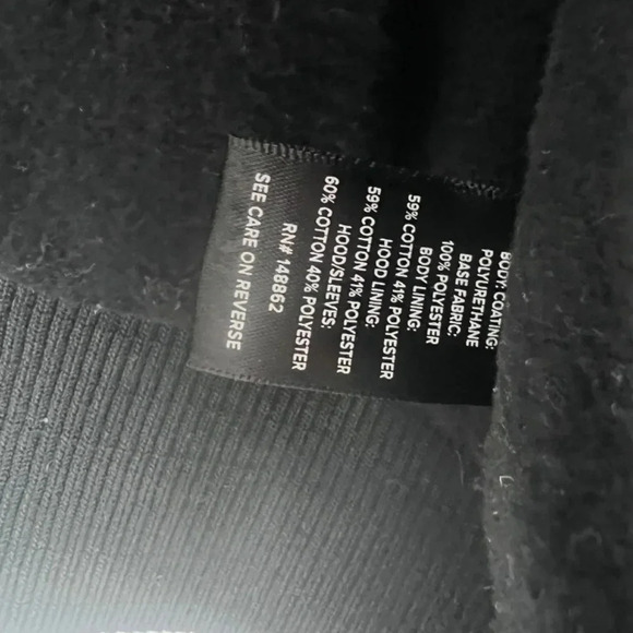 Torrid Black Faux Leather & Marled Grey Terry Bomber Jacket Size 1 Hooded - Picture 6 of 10